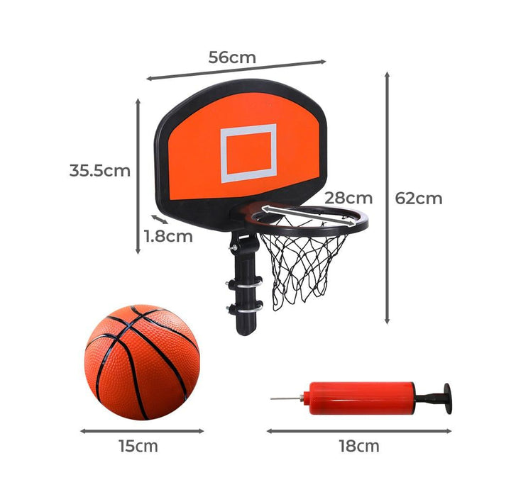 Centra Kids Trampoline with Basketball Set Safety Net