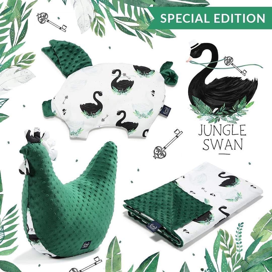 La Millou La Millou Light Blanket  JUNGLE SWAN | LARGE | BOTTLE GREEN