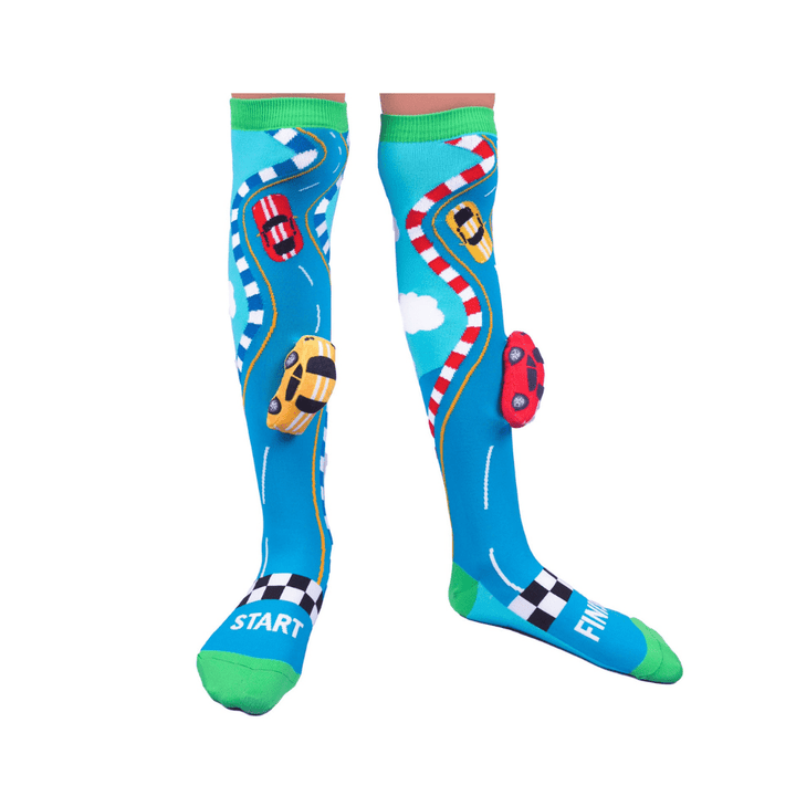 MADMIA Kids & Adults Age 6 - 99 MADMIA  Racing Cars Socks With Plush Cars