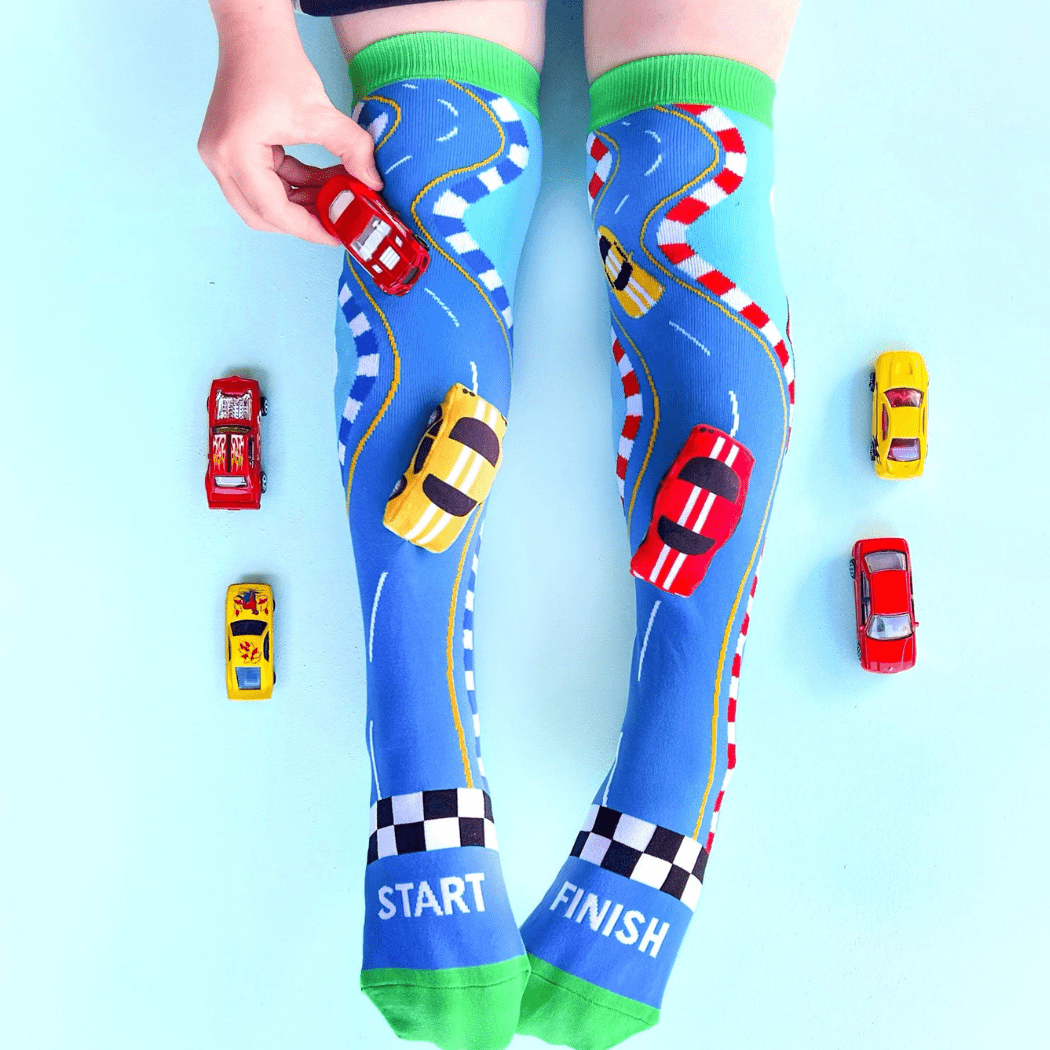 MADMIA Kids & Adults Age 6 - 99 MADMIA  Racing Cars Socks With Plush Cars