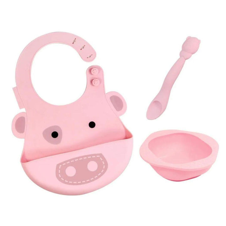 Marcus&Marcus Pocky the Pig-Pink Marcus & Marcus-Baby Silicone Feeding Gift Set