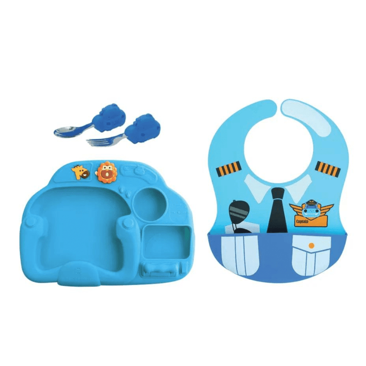 Marcus&Marcus Lucas Blue Marcus & Marcus - Creative Plate Toddler Mealtime Set