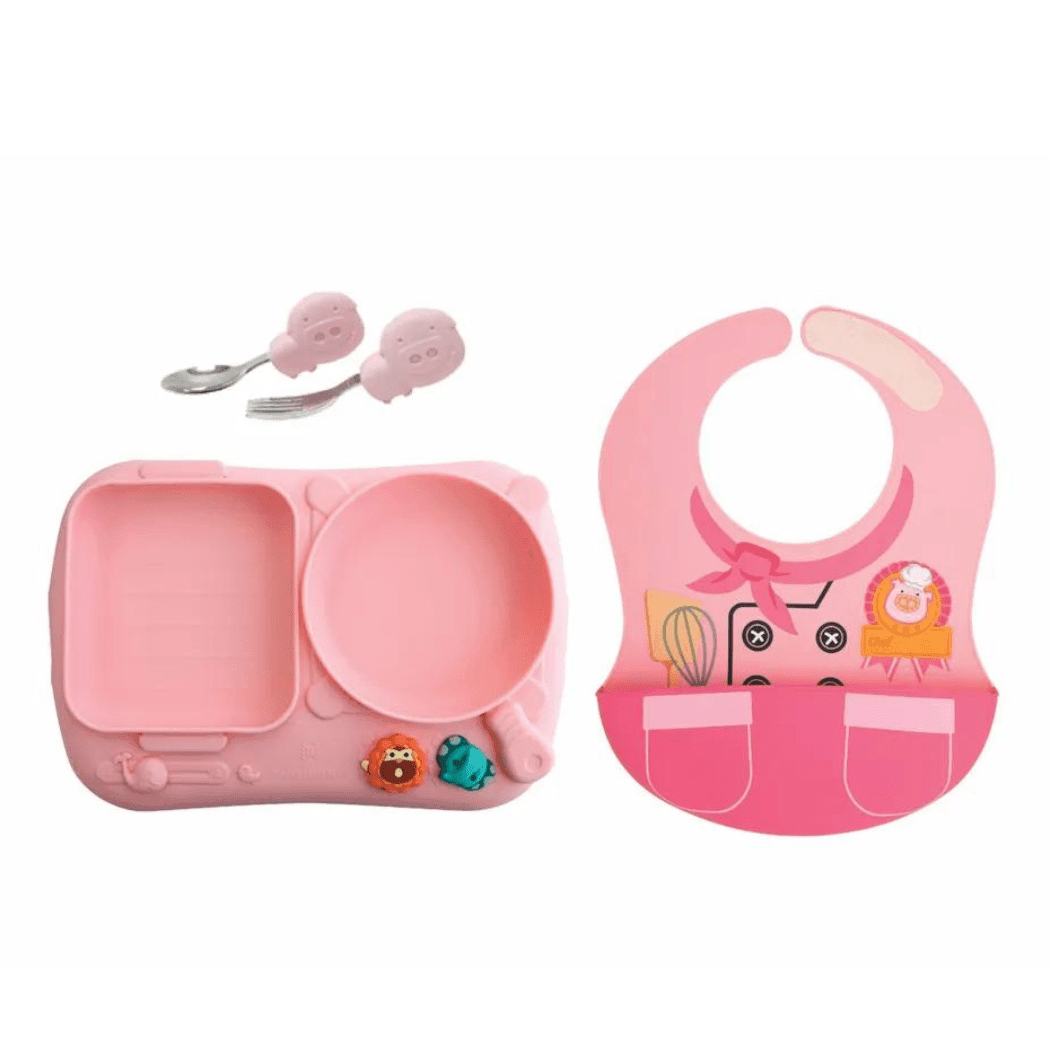 Marcus&Marcus Pocky Pink Marcus & Marcus - Creative Plate Toddler Mealtime Set