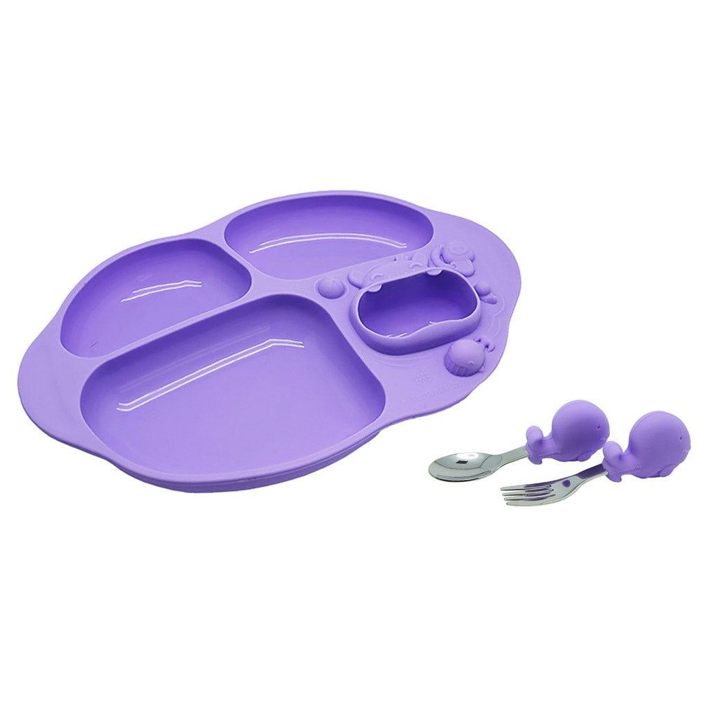 Marcus&Marcus Willo the Whale-Purple Marcus & Marcus - Toddler Silicone Yummy Suction Dinning Gift Set