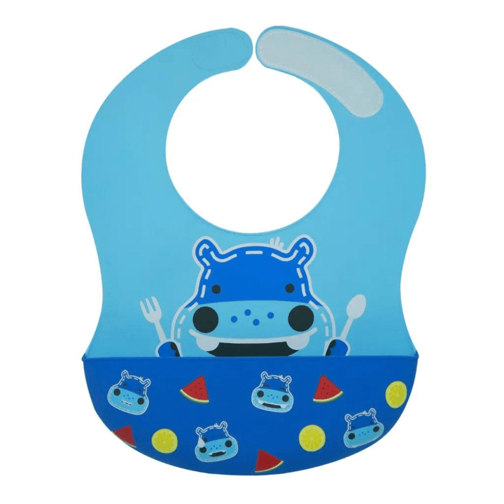 Marcus&Marcus Lucas the Hippo- Blue Marcus & Marcus -Wide Coverage Silicone Bib