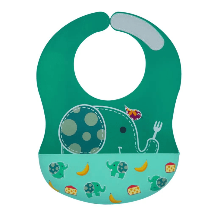 Marcus&Marcus Ollie the Elephant green Marcus & Marcus -Wide Coverage Silicone Bib