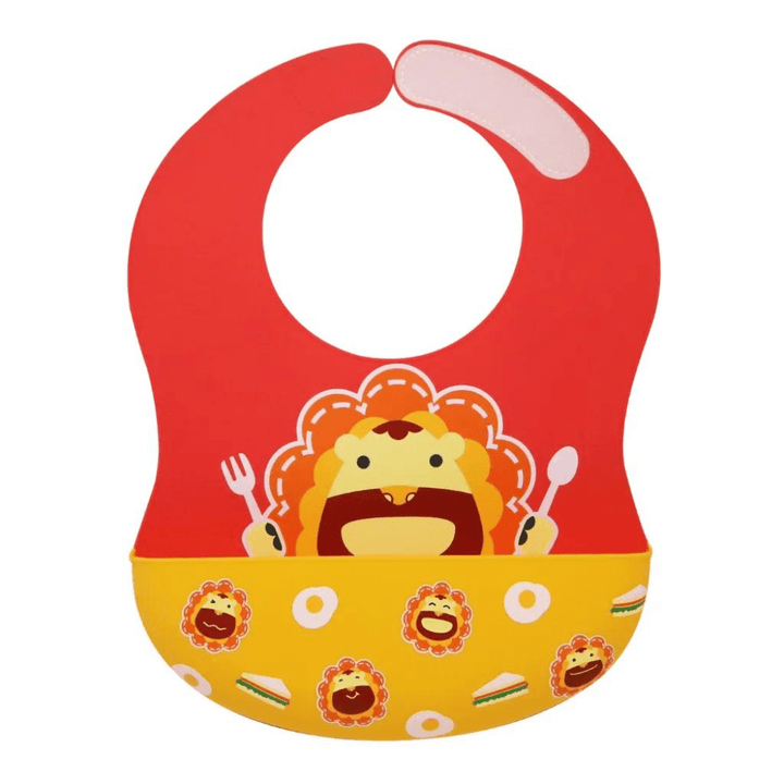 Marcus&Marcus Marcus the Lion- Red Marcus & Marcus -Wide Coverage Silicone Bib