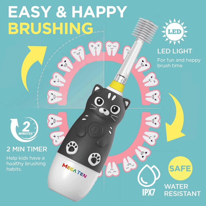 Lupipop Monkey MEGA TEN 360-Degree Kids Electric Toothbrush with LED Light 1-4 Yrs