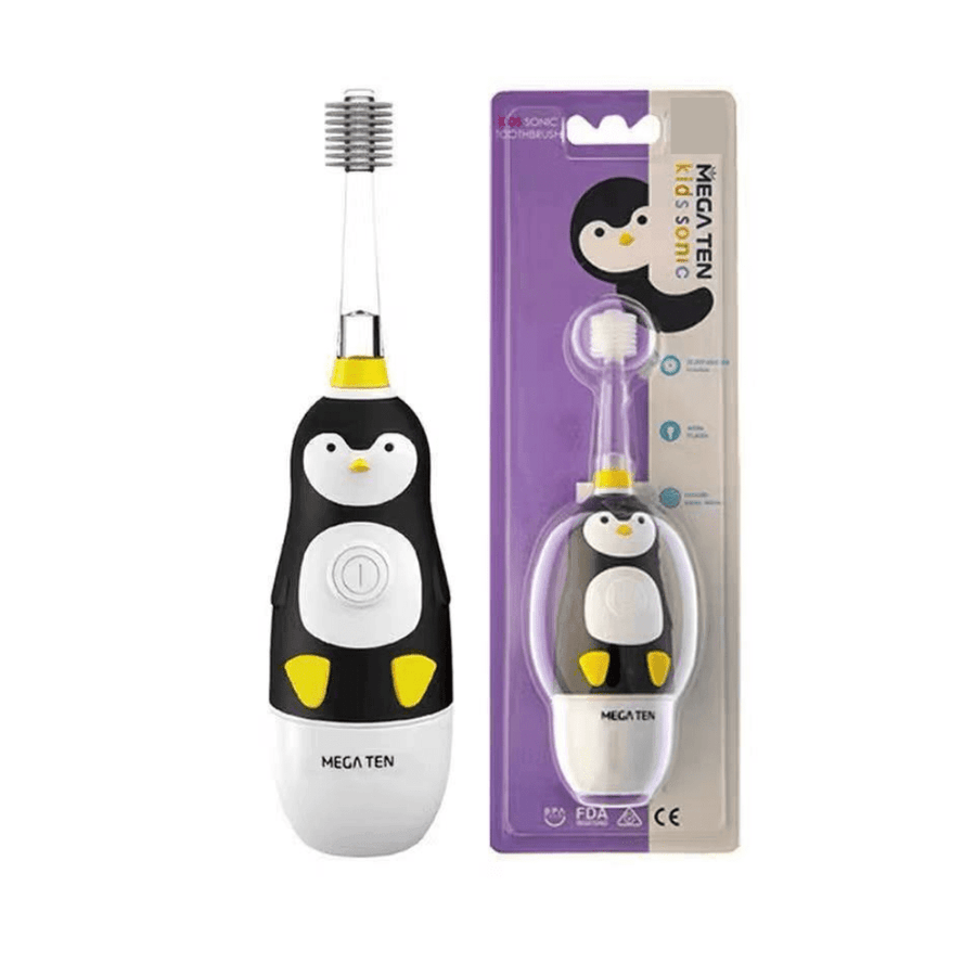 Lupipop Penguin MEGA TEN 360-Degree Kids Electric Toothbrush with LED Light 4Yrs+