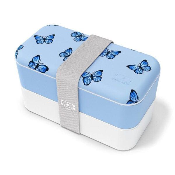 Monbento Blue Butterfly Monbento Original Graphic 1L Lunch Bento Box- Blue Butterfly