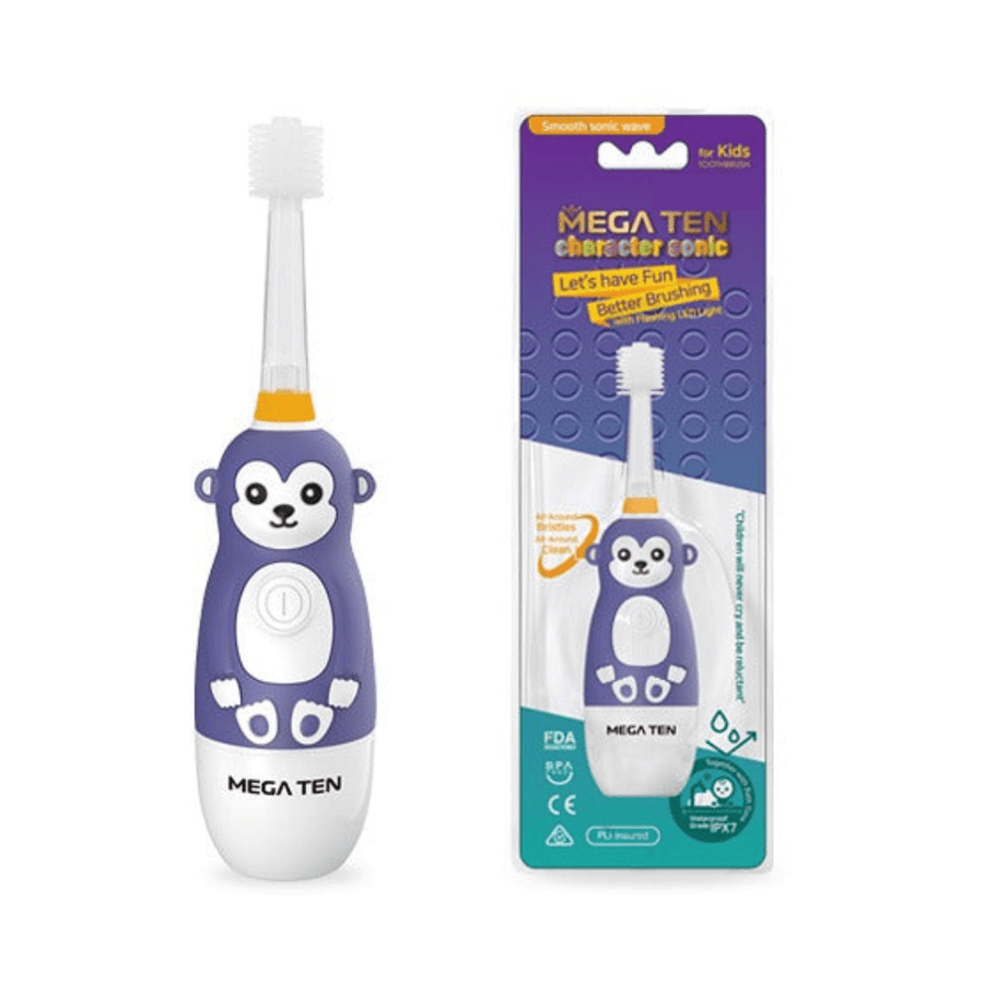 Lupipop Monkey MEGA TEN 360-Degree Kids Electric Toothbrush with LED Light 1-4 Yrs