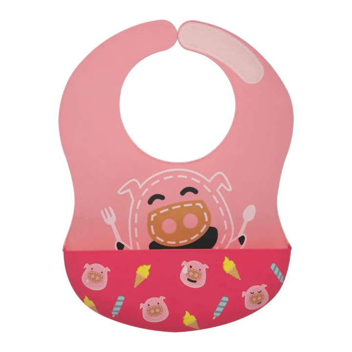 Marcus&Marcus Pocky the Pig-Pink Marcus & Marcus -Wide Coverage Silicone Bib
