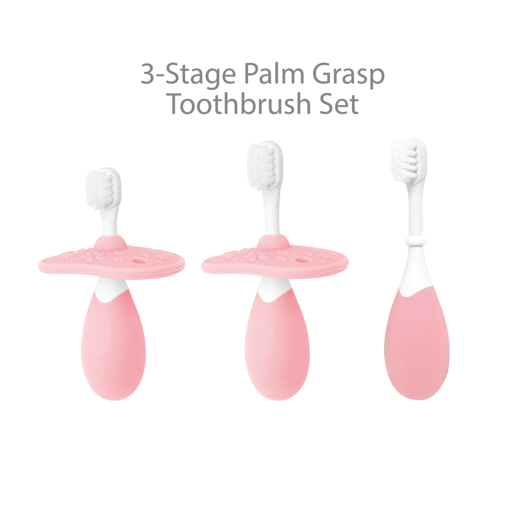 Marcus&Marcus Pocky the Pig-Pink Marcus & Marcus - 3 Stage Palm Grasp Toothbrush Set
