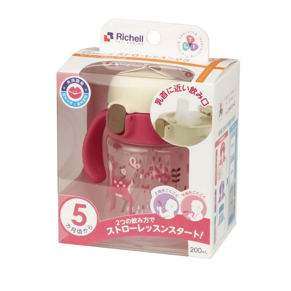 Richell Richell Sippy Cup 200ml Pink Deer