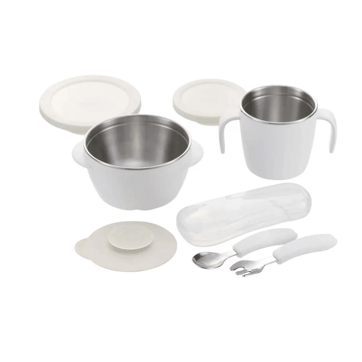 Richell White RICHELL TLI Stainless steel Feeding Set