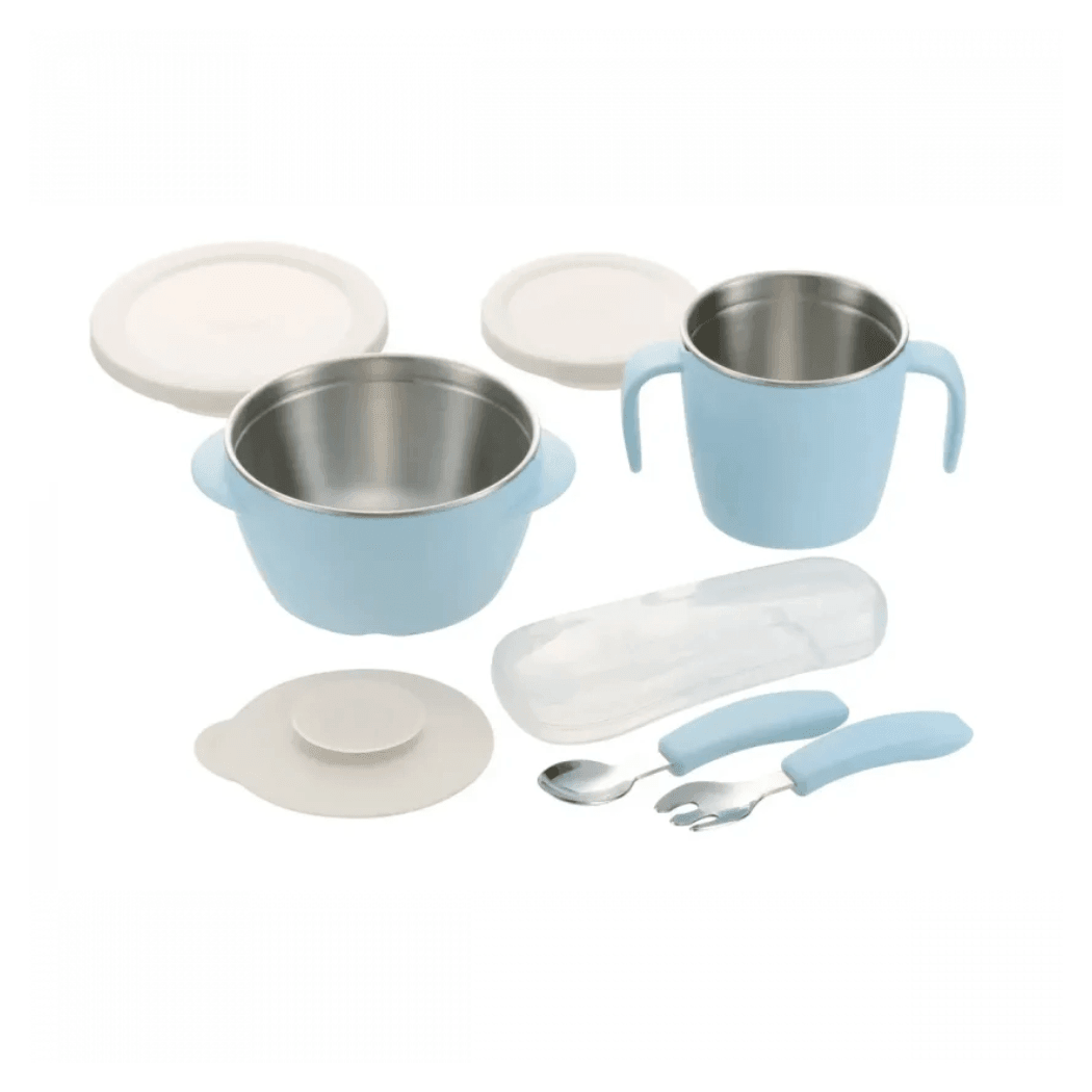 Richell Blue RICHELL TLI Stainless steel Feeding Set