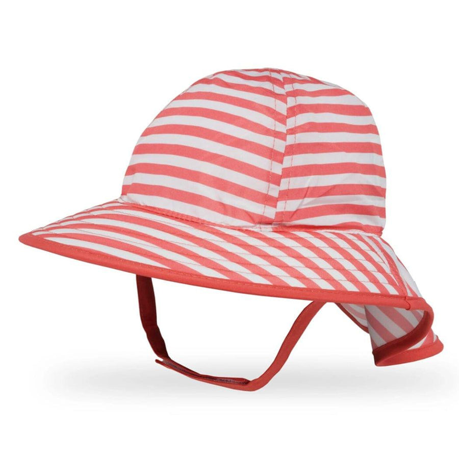 Sunday Afternoons Baby (6-12mth) Sunday Afternoon Infant Sun Sprout Hat UPF50+ | Coral/White Stripe