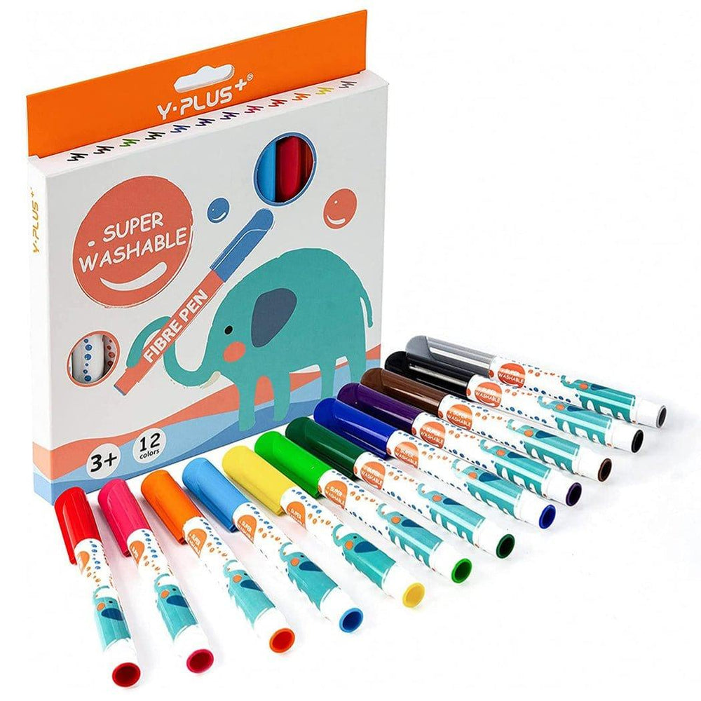 Yplus Arts & Crafts 12 Colours YPLUS Elephant Watercolor JUMBO Markers Set