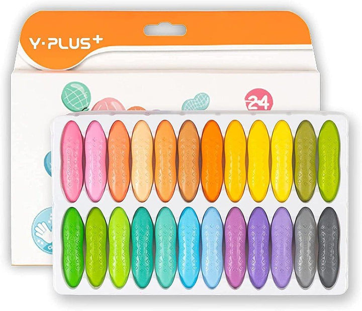 Yplus Arts & Crafts 24 Colours YPLUS Peanut Kids Washable Crayons Pastel Colors